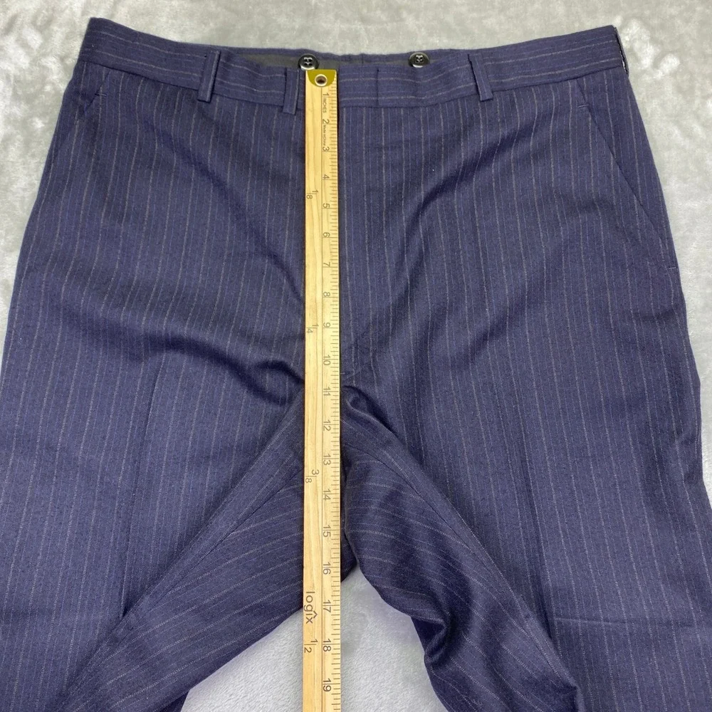 Hart Schaffner Marx‎ Silver Trumpeter Pinstripe Wool Suit Mens Two Piece 45R 36